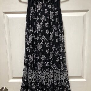MSK Black and White Floral Midi Dress
